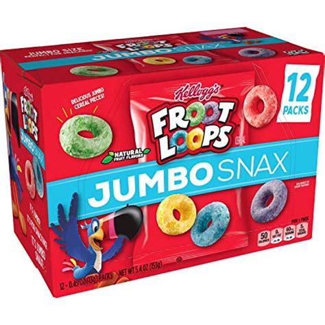 Buy Kellogg's Froot Loops Jumbo Snax Cereal Snacks, Kids Snacks, Fruit ...