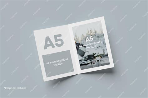 Premium PSD | A5 bi-fold brochure mockup