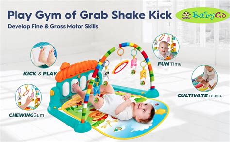 BabyGo Tummy Time Mat Newborn Musical Playmat & Outdoor Gym Kick and ...