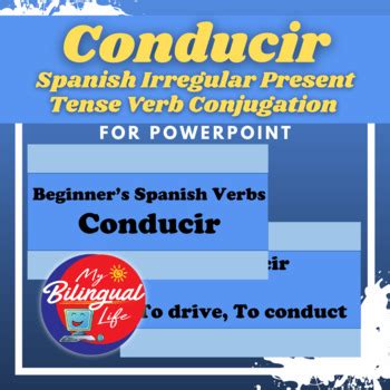 Conducir - Spanish Irregular Present Tense Verb Conjugation for PowerPoint