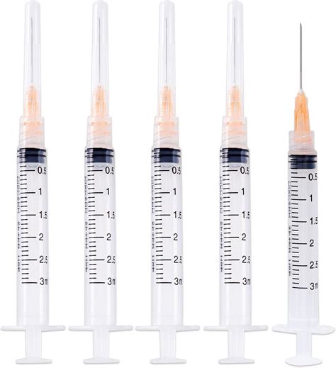 Amazon.com: 10 Pack 3ml Syringes with Needle - 25G, 1.0 inch Needle ...
