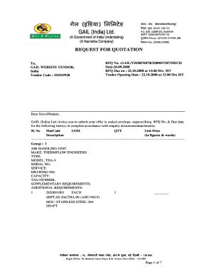 Fillable Online Procurement Of Spares For AHU Model Tha-9s - GAIL ...