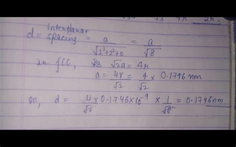 Lead is a fec centred cubic with an atomic radius of0.1746 nm. the ...