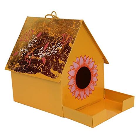 Wonderland Bird House with Feeder Rope in Yellow(Home Decor, Gifting ...