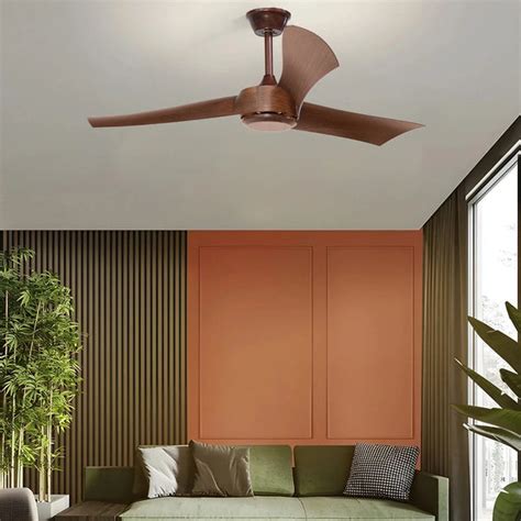 Cedar Breeze Ceiling Fan with Remote Control (Metal Body with Teak Fin ...