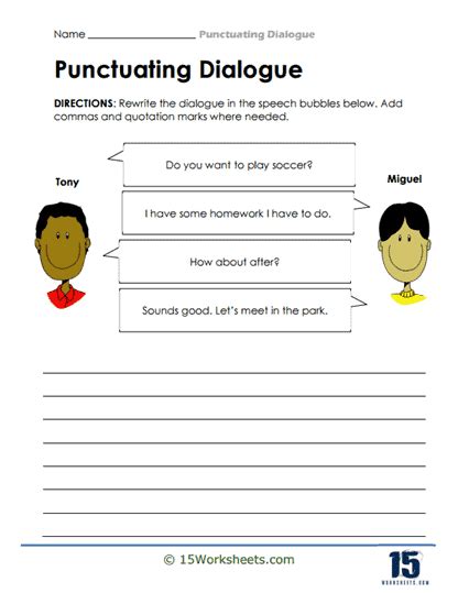 Write a Dialogue Worksheet 的图像结果
