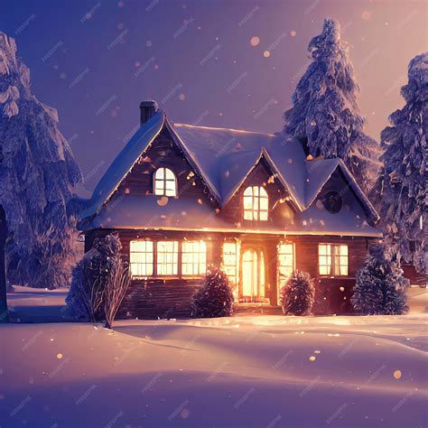 Premium Photo | A beautiful outdoor christmas scene illustration of a ...