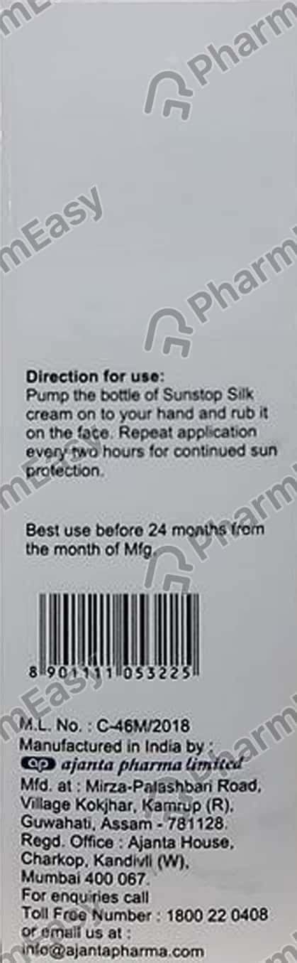 Buy NEW SUNSTOP SILK SPF 58 PLUS TUBE OF 60GM CREAM Online & Get Upto ...