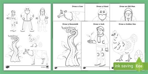 Jack and the Beanstalk Characters Pencil Control Activity Pack