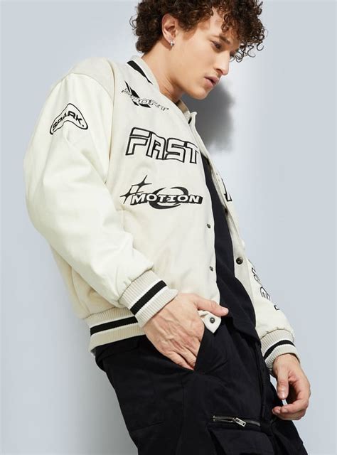 Buy URB_N Men Printed Varsity Jacket Online at just Rs. 2999.0 ...