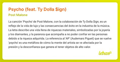 Significado de la canción PSYCHO (FEAT. TY DOLLA $IGN) (Post Malone ...