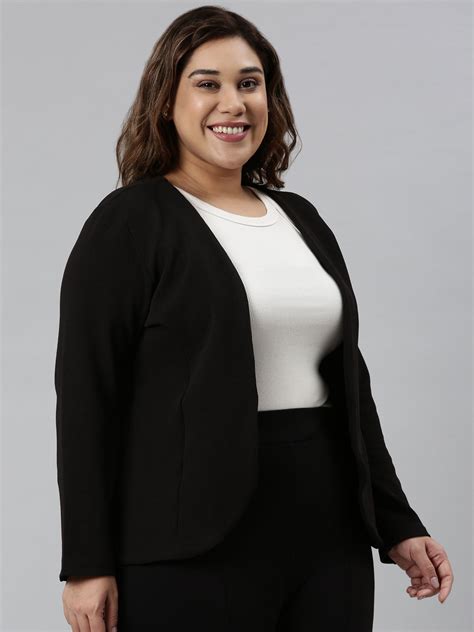 Plus Size black embossed formal jacket For Women L to 6XL - The Pink Moon