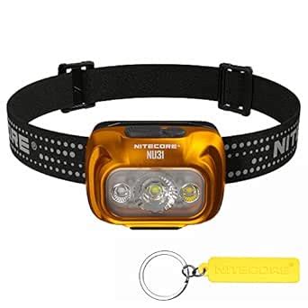 Nitecore NU31 550 Lumen Lightweight Aluminum Headlamp Triple Output USB ...