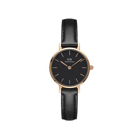 Petite Sheffield - Women's black watch with rose gold | DW