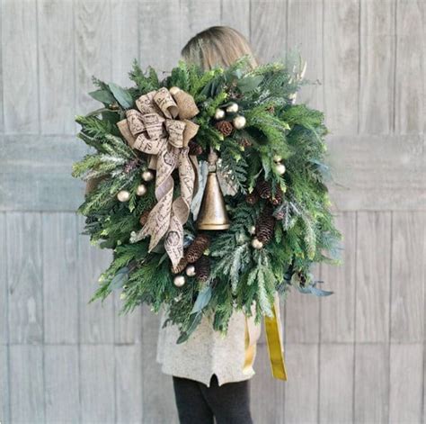 Christmas Pinecone Pine Needle Faux Wreath Boho Wreath Green Front Door ...