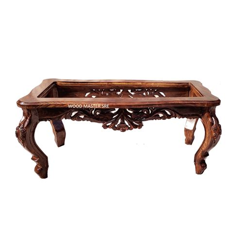 WOOD MASTER SRE Wooden Coffee Center Table for Garden, Sofa Set Table ...