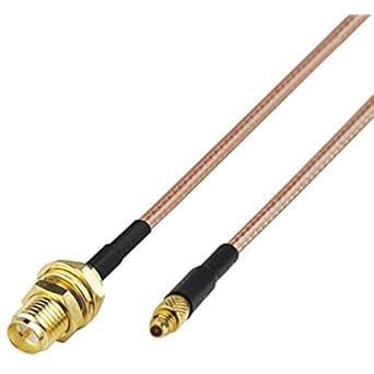 0.6ft 20cm Rf Wire Coaxial Cable Connector RP-SMA Female Bulkhead nut ...