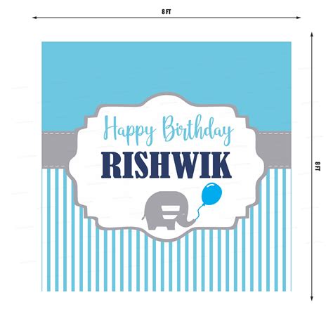 Blue Elephant Theme Square Backdrop Backdrop | Party supplies – Party ...