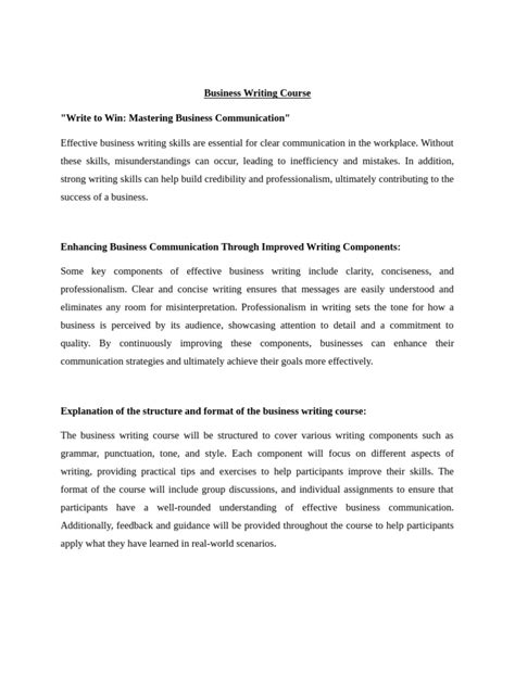 Image result for Business Writing Course