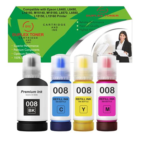 Duplex DTC - 008 Ink Compatible for Epson L6460, L6490, L15180, M15140 ...