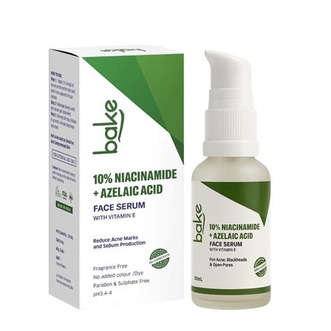BAKE 10% Niacinamide + Azelaic Acid Face Serum for Acne Marks, Dark ...
