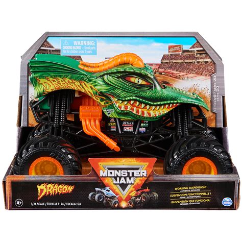 Monster Jam Official Dragon Monster Truck, 1:24 Scale Die-Cast Vehicle ...