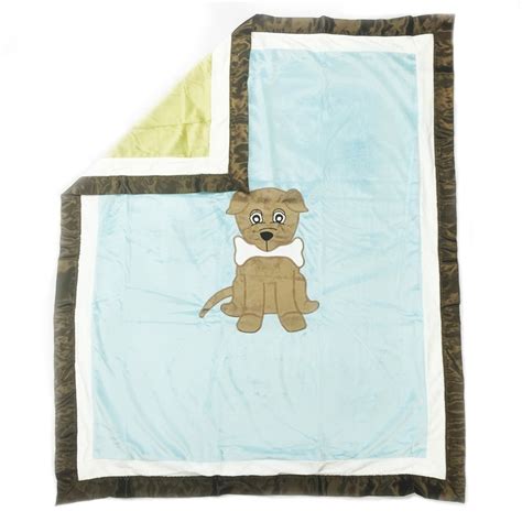One Grace Place Puppy Pal Boy Medium Quilt, Powder Blue, Sage Green ...