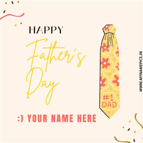Write name on fathers day card and wish your father