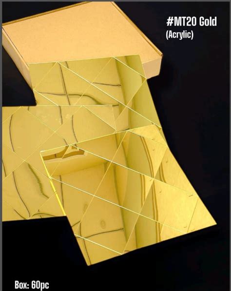 #MT20 Gold Self-Adhesive Acrylic Mirror Mosaic Tile (Min box of 60pcs ...