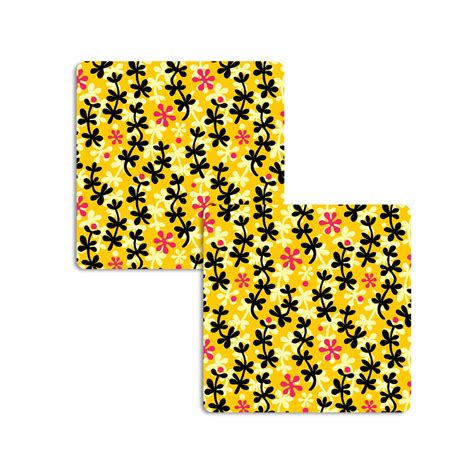 Buy Onecouch Wooden Pack of 2 Coasters | Square Shape Coaster, Colorful ...