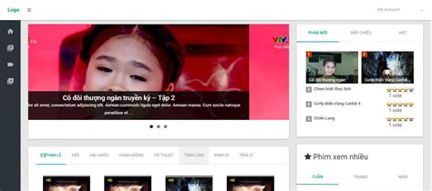 Build a template for film website follow Google Masterial Design docs ...