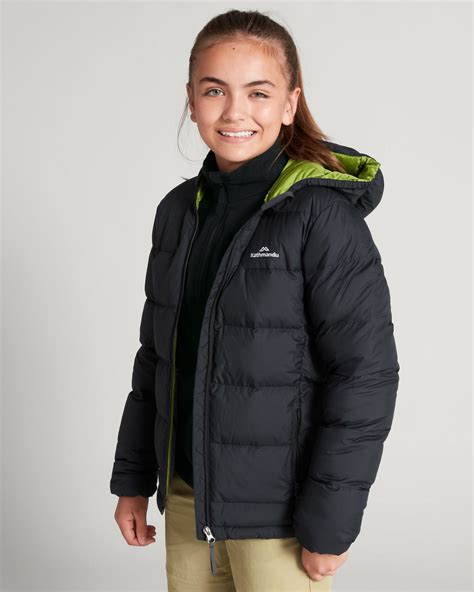 Girls' Epiq Down Jacket - Black – Kathmandu NZ