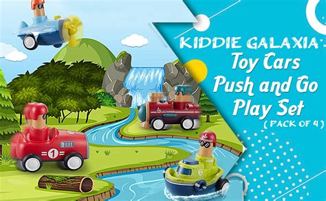 Buy Kiddie Galaxia Pack of 4 Toy Cars Push and Go Play Set Friction ...