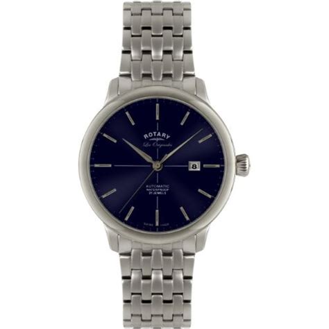 Buy Rotary Men's gb90060/05 Analog Display Swiss Automatic Silver Watch ...