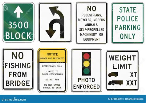 Road Signs Used in the US State of Virginia Stock Illustration ...