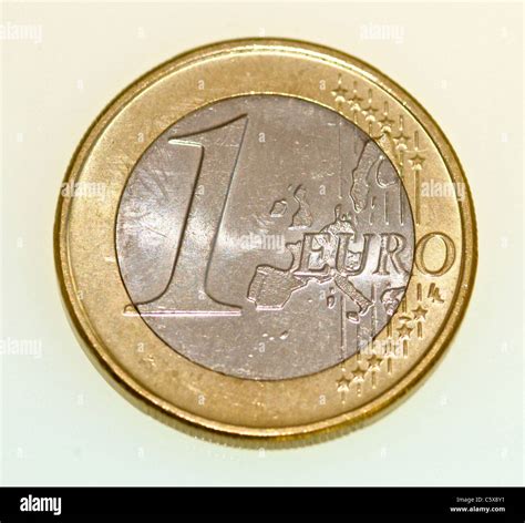 Euro coin one Stock Photo - Alamy