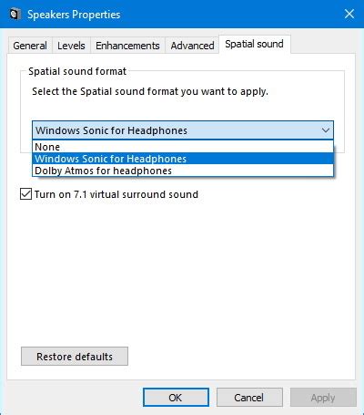 Spatial Sound Format Settings 的图像结果
