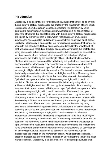 Electron Microscopy Theory Assignment: Principles and Applications ...