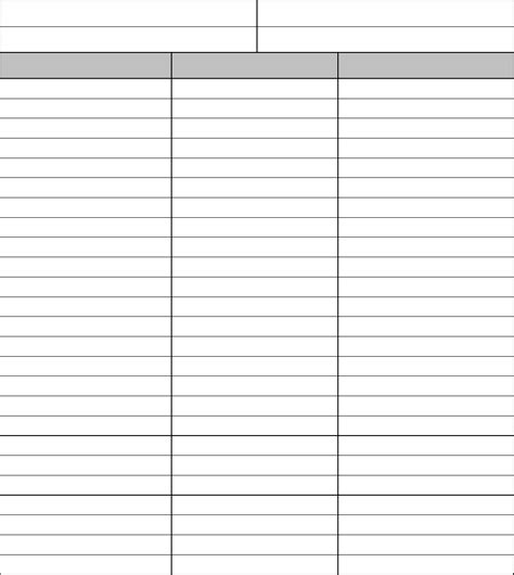 Sample sign in sheet in Word and Pdf formats