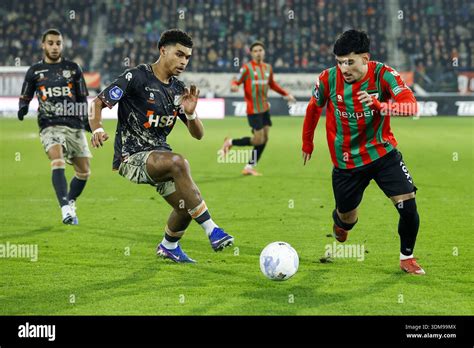 NIJMEGEN - (l-r) Precious Ugwu of FC Volendam, Basar Onal of NEC Nijmegen during the KNVB Cup ...
