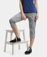 Buy Super Combed Cotton Elastane Slim Fit Printed Capri with Side ...