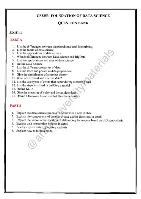 FDS important questions - Information Technology - Studocu