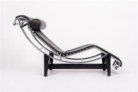 Original Cassina Black Leather LC4 Chaise Lounge Chair by Le Corbusier ...
