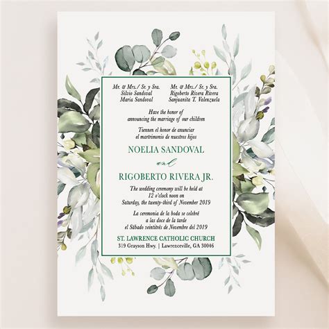 Racquel Bilingual Spanish Wedding Invitation Suites – Bilingual Invitations