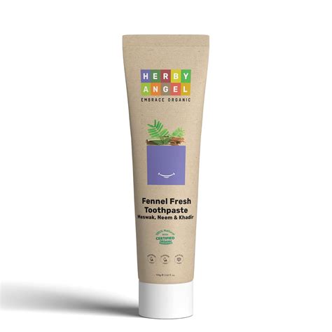 Herby Angel Baby Fennel Fresh Toothpaste with Meswak, Neem & Khadir ...