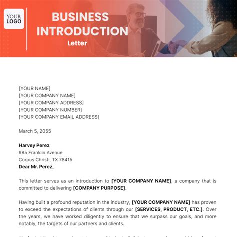 Letter of Business Introduction Sample 的图像结果