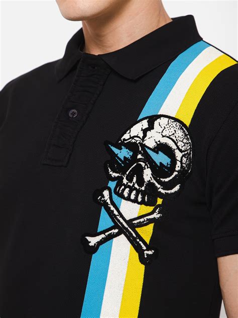 Punk Polo Collar ANTI YOU Black T-Shirt