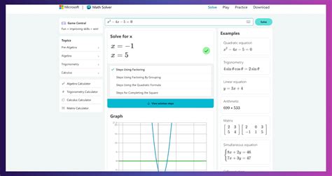 Microsoft Math Solver Calculus 的图像结果