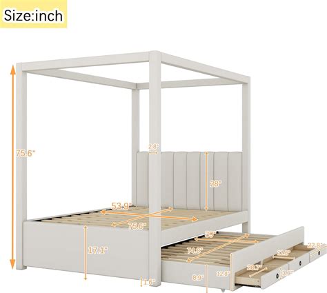 RUNNA Modern Full Size Upholstery Canopy Platform India | Ubuy