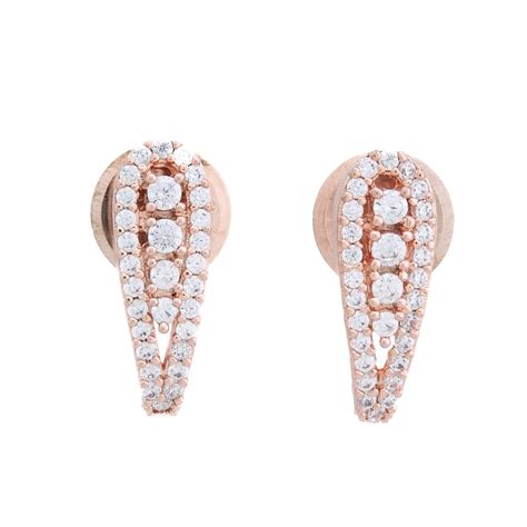 Buy Kushal's Fashion Jewellery Rose-Gold Polish White Earring White ...